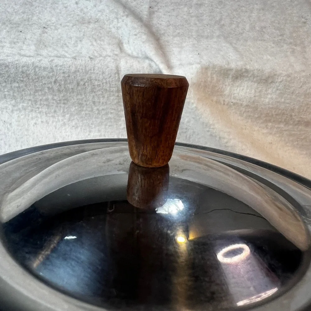 Vintage Stainless Steel Fondue Pot Wood Handle MCM Sauce Pan Made in‎ Japan